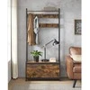 Songmics Drabužių kabykla su batų spintele ir suoliuku, 85x30x180 cm, juoda