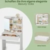 Songmics Vasagle Tualetinis staliukas, tualetinis staliukas su veidrodžiu ir vienu stalčiumi, kosmetinis staliukas