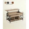 TV staliukas Songmics Kavos staliukas, 100x60x48-62 cm, rudas