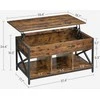 TV staliukas Songmics Kavos staliukas, su pakeliamu stalviršiu, 100x50x49-62 cm, rudas ir juodas