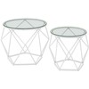 Songmics Kavos staliukų komplektas, 48.2x48.2x39.2 cm, skaidrus, baltas