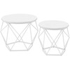 Songmics Kavos staliukų komplektas, 48.2x48.2x39.2 cm, balta