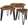 Songmics Kavos staliukų komplektas, 58.5x58.5x45.4 cm, rudos ir juodos spalvos