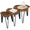 Songmics Kavos staliukų komplektas, 58.5x58.5x45.4 cm, rudos ir juodos spalvos