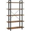 Songmics Knygų lentyna, 105x33,5x177,5 cm, ruda, juoda
