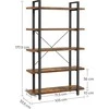 Songmics Knygų lentyna, 105x33,5x177,5 cm, ruda, juoda