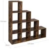 Songmics Knygų lentyna, 129.5x29x129.5 cm, ruda