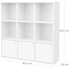 Songmics Knygų lentyna, 97,5x97,5x29 cm, Balta