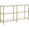 Songmics Konsolinis stalas, 130x30x73.3 cm, auksinis