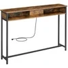 Songmics Konsolinis stalas, 25x120x81.1 cm, ruda ir juoda