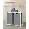 Songmics Vasagle Skalbinių krepšys 2 x 46 l su lentyna 73 x 33 x 72 cm