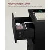 Songmics Vasagle Šoninis staliukas 3 stalčiai modernus juodmedis juodas