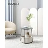 Songmics Vasagle Apvalus staliukas su medžiaginiu krepšeliu
