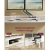 Songmics Stalas-stovimas, aukščio reguliuojamas elektrinis stalas, 140x60x72-120 cm, baltas