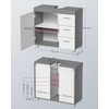 Songmics Tualetinis spintelė, 70x30x64 cm, balta-pilka