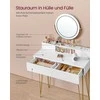 Songmics Vasagle Tualetinis staliukas su taburete ir apšvietimu 40 x 80 x 134,8 cm