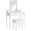 Songmics Tualetinis staliukas su komplektu, 90x40x134 cm, balta