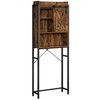Songmics Tualeto viršaus laikymo stovas, 64x24x171 cm, rudos ir juodos spalvos