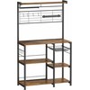 Songmics Virtuvės lentyna, 90x42x167 cm, ruda/juoda