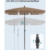 Songmics Sodo skėtis, 200x125 cm, rudas