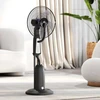 HOMCOM Vandens ventiliatorius, pastatomas, su reguliuojamu purškimo rūku, 3 greičiai, 3 L vandens bakelis, 75° svyravimas, 90 W, su ratukais, 125 cm