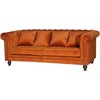 Venture Design 3-vietė sofa, aksomas, 217x88 cm, oranžinė