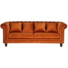 Venture Design 3-vietė sofa, aksomas, 217x88 cm, oranžinė