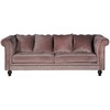 Venture Design 3-vietės sofa, aksomas, 217x88 cm, rožinė