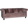 Venture Design 3-vietės sofa, aksomas, 217x88 cm, rožinė