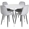 Venture Design Apskritas stalas, Plaza, 100 cm, Balta, Valgomasis kėdė, Polar, 52x86x44 cm, Pilka