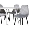 Venture Design Apskritas stalas, Plaza, 100 cm, Balta, Valgomasis kėdė, Polar, 52x86x44 cm, Pilka