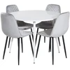 Venture Design Apskritas stalas, Plaza, 100 cm, Balta, Valgomasis kėdė, Polar, 52x86x44 cm, Pilka