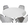 Venture Design Apskritas stalas, Plaza, 100 cm, Balta, Valgomasis kėdė, Polar, 52x86x44 cm, Pilka