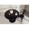 Venture Design Apvalus valgomojo stalas Hamden, juoda