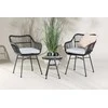 Venture Design Balkono komplektas, Viga, Sofa: 63x81x60 cm, Staliukas: ⌀40 cm, Juodas