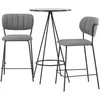 Venture Design Baro stalas ir baro kėdė, 60 cm, juodos spalvos audinys