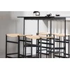 Venture Design Baro stalas ir baro kėdė rinkinys Rax ir Polly 120x60 cm juoda virvė, guminė mediena