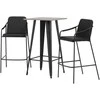 Venture Design Baro stalas ir baro kėdžių komplektas 60x60 cm, juodas MDF, PU