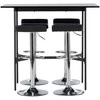 Venture Design Baro stalo ir baro kėdės komplektas 120x60 cm, juodas MDF, chromuotas plienas, audinys