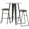 Venture Design Baro stalo ir baro kėdės komplektas 60x60 cm juodas MDF metalas