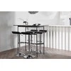 Venture Design Baro stalo ir baro kėdės komplektas 120x60 cm, juodas MDF, chromuotas plienas, audinys