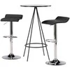 Venture Design Baro stalo ir baro kėdžių komplektas 60 cm juodas MDF faneruotas chromuotas plienas audinys