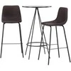 Venture Design Baro stalo ir baro kėdžių komplektas 60 cm juoda ruda MDF metalas
