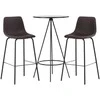 Venture Design Baro stalo ir baro kėdžių komplektas 60 cm juoda ruda MDF metalas
