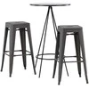 Venture Design Baro stalo ir baro kėdžių komplektas 60 cm juodos ir tamsiai pilkos MDF metalo