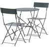 Lauko baldų komplektas Venture Design Bistro komplektas, Marseille, skaitmeniškas, stalas: ⌀60 Kėdė: D: 45 A: 80 P: 42, Tamsiai pilka