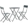 Lauko baldų komplektas Venture Design Bistro komplektas, Marseille, skaitmeniškas, stalas: ⌀60 Kėdė: D: 45 A: 80 P: 42, Tamsiai pilka