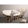 Venture Design Dviejų vietų rataninis dvivietis fotelis 150x54x34 cm smėlio spalvos medvilnė