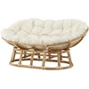 Venture Design Dviejų vietų rataninis dvivietis fotelis 150x54x34 cm smėlio spalvos medvilnė