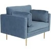 Sofa Venture Design Fotelis, Boom viengubas veliūnas, 86x84x110 cm, Mėlyna